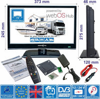 Unispectra ® 16" Smart TV (webOS) 12V Full HD LED 230v 24v Triple Tuner: Satellite, Terrestrial, cable. HDMI USB Telecomando magico TV 12V for camper, caravan, furgone, boat