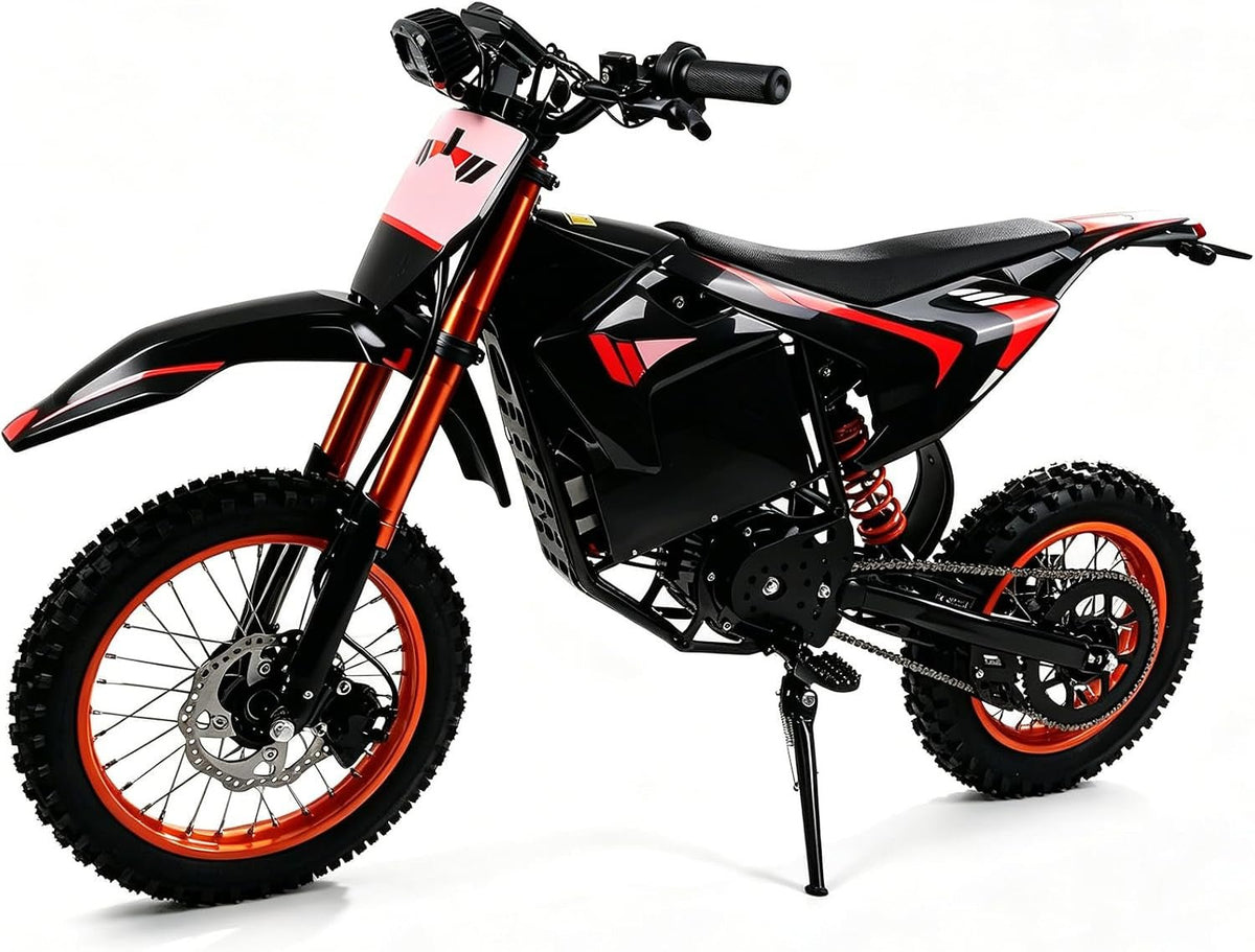 ONK Electric Dirt Bike – 4500W Peak Motor with 60V 28.8Ah Battery & Full Suspension – 1.7V