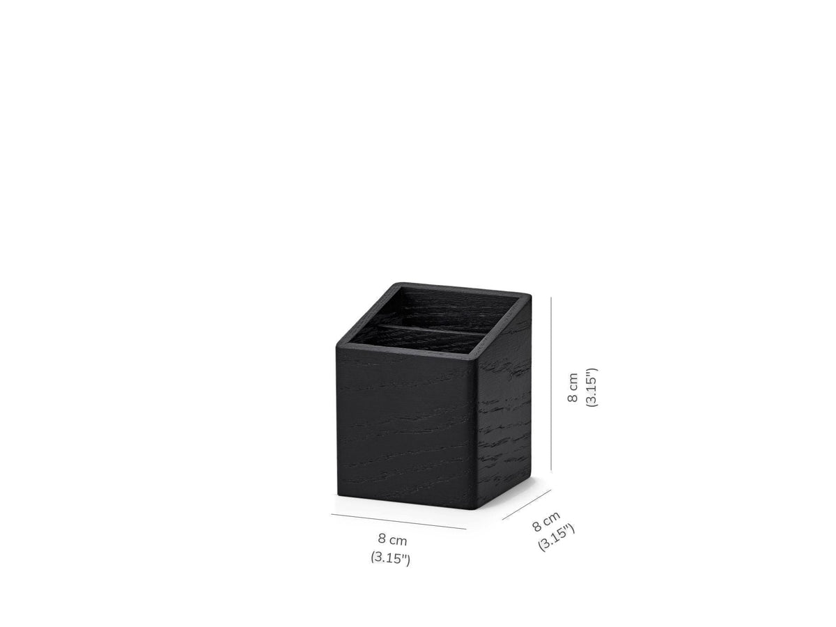 Solid wood pen cup with two compartments, view 6