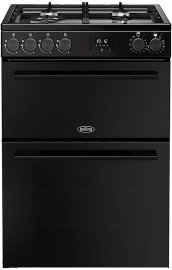 compare product Double Oven Dual Fuel Cooker 99L 60cm Black