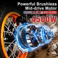 ONK Electric Dirt Bike – 4500W Peak Motor with 60V 28.8Ah Battery & Full Suspension – 1.7V