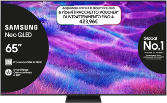 compare product Smart TV 65'' QE65QN83FAUXZT Neo QLED 4K Mini LED, NQ4 AI Gen2 Processor, 4K AI Upscaling, AI Customization Mode, Dolby Atmos & OTS Lite, Simple Chamfer Design, 2025