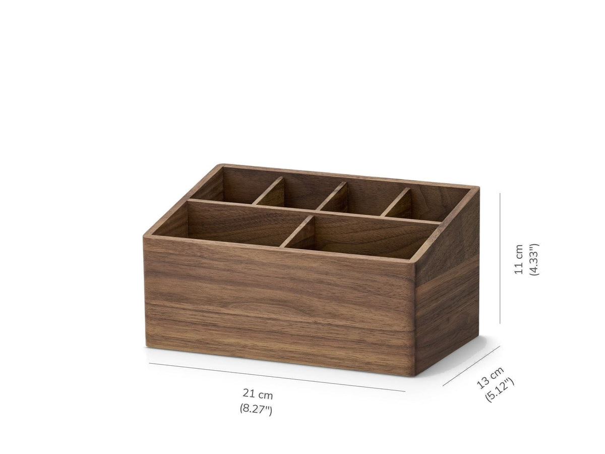 Solid wood pen organiser with six compartments, view 4