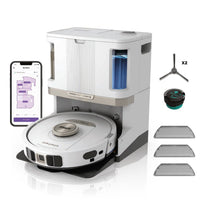 Robot Vacuum And Mop With Self-Emptying Base 60-Day LiDAR Navigation White