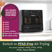 Tri Zone 13.6L Air Fryer Oven 3 Independent Cooking Zones PFAS-Free Black