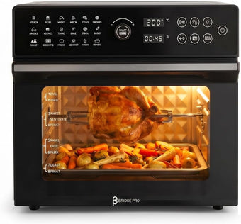 compare product Air Fryer Oven 30L 1800W With Rotisserie 20-In-1 Dual Cook Black