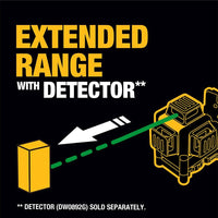 DEWALT DW089LG 12V MAX 3 x 360 Green Laser Level Kit with 2Ah Battery