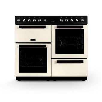 compare product Dual Fuel Range Cooker 100cm Freestanding 7 Burners 2 Ovens Cream