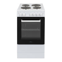 Freestanding Electric Cooker 62L 4 Solid Plate Hobs White