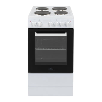 compare product Freestanding Electric Cooker 62L 4 Solid Plate Hobs White