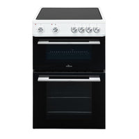 Freestanding Electric Cooker 68L Twin Cavity Ceramic Hob 4 Zones White