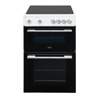 compare product Freestanding Electric Cooker 68L Twin Cavity Ceramic Hob 4 Zones White