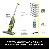 2-in-1 Cordless Hard Floor Vacuum Spray Mop Charcoal Grey