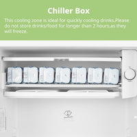 Under Counter Fridge 93L Retro Chiller Box Adjustable Thermostat White