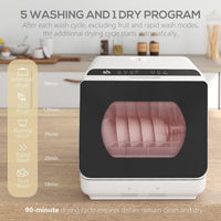 Table Top Dishwasher 6L Built-In Tank 4 Place Settings Touch Control White