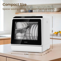 Table Top Dishwasher 5L 6 Programmes Built-In Water Tank White
