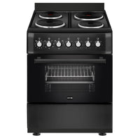 Electric Cooker 62L Oven 4 Hotplates Freestanding 60cm Matte Black
