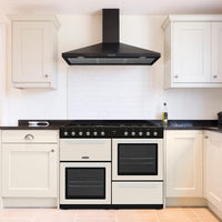 Dual Fuel Range Cooker 100cm Freestanding 7 Burners 2 Ovens Cream