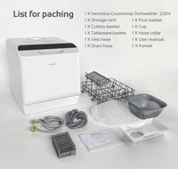 Table Top Dishwasher 5 Place Settings 5L Tank 6 Programmes White
