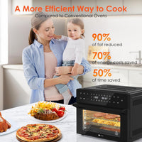 Air Fryer Oven 30L 1800W 20 Programs Rotisserie Black