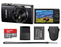 Canon PowerShot ELPH 360 HS A 20.2MP Digital Camera, Black Bundle