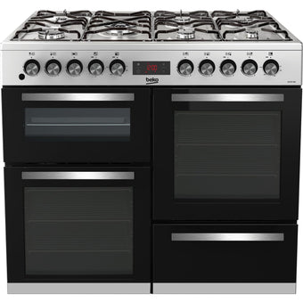 compare product Freestanding Dual Fuel Range Cooker 156L 100cm Stainless Steel