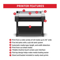 Canon imagePROGRAF TM-340 36-Inch Large-Format Printer with Stand and Basket