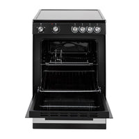 Freestanding Electric Single Cavity Cooker 68L 4 Ceramic Hobs Black