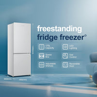 Freestanding Fridge Freezer 175L 60/40 Split E Rated White Reversible Door