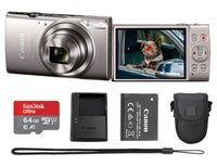Canon PowerShot ELPH 360 HS A 20.2MP Digital Camera, Silver Bundle