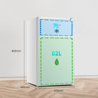 Under Counter Fridge 82L Adjustable Thermostat White Reversible Door