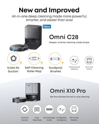 Robot Vacuum With Mop 8000Pa Suction Dual Mops Auto-Lift Black