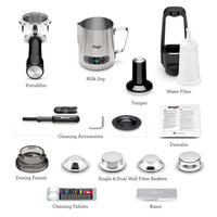 Bean To Cup Coffee Machine 16 Grind Settings 15 Bar Pump PID Temp Control Brushed Stainless Steel