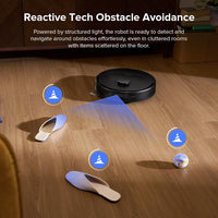 Robot Vacuum Cleaner With Mop 10000Pa Suction Dual Anti-Tangle Brushes Black