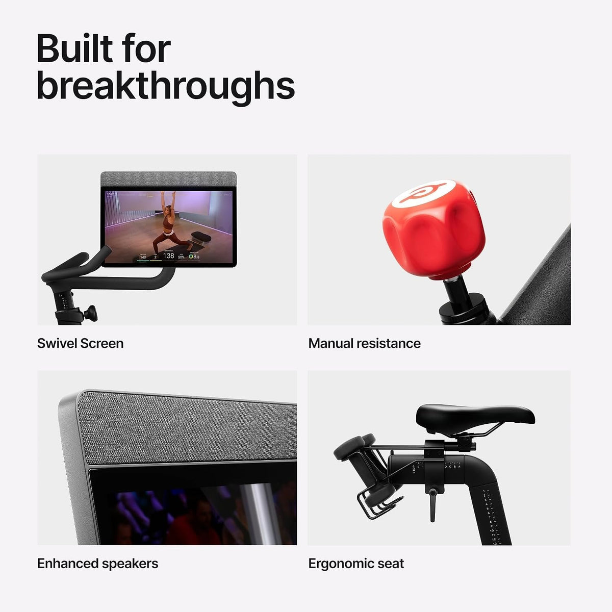 Peloton Cross Training Bike with 21.5″ HD Swivel Touchscreen & 100 Resistance Levels – BA05-DC07