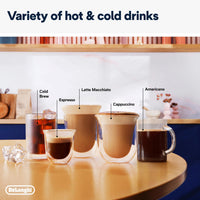 Espresso Pump Coffee Machine 1450W Cold Brew Function Milk Frother Titanium