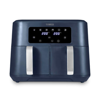 compare product Vortx 8.5L Dual Basket Air Fryer With Dual Cook Function 2400W Midnight Blue Chrome