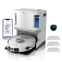Robot Vacuum And Mop With Self-Emptying Base 60-Day LiDAR Navigation White