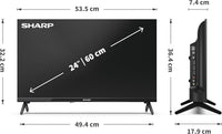 Sharp 40HA1305E - NON-SMART 40" FHD, FRAMELESS, 60Hz, Sound 2x8W, HDMIx3, USBx2, Black