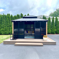 PURPLE LEAF Grey Sunroom Hardtop Built-in Lights