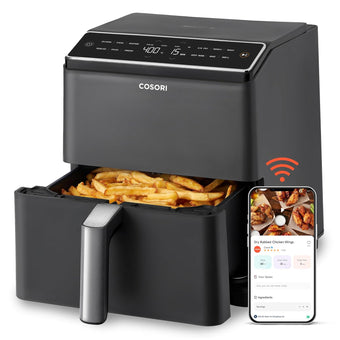 compare product Dual Blaze Air Fryer 6.4L Top & Bottom Heating No Shaking Black