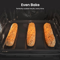 Electric Cooker 69L/43L Double Oven Air Fry Mode Ceramic Hob Black