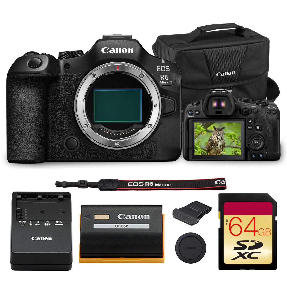 Canon EOS R6 Mark III Full-Frame Mirrorless Camera (7084C002) Bundle