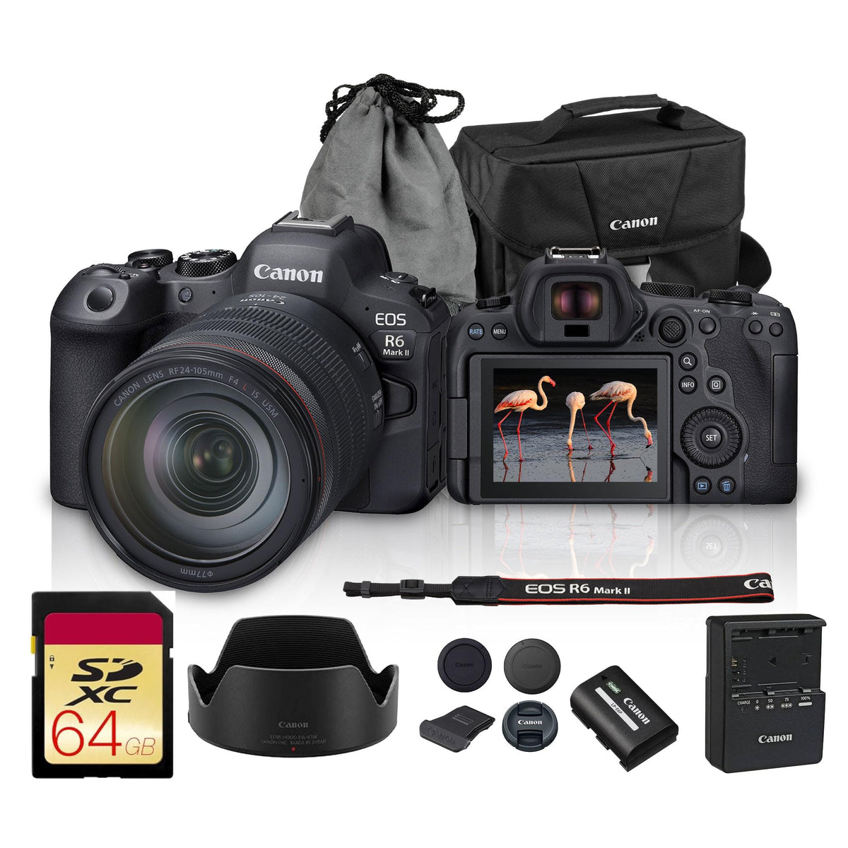 Canon EOS R6 Mark II Mirrorless Camera with 24-105mm Lens (5666C011) Bundle