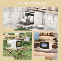 Table Top Dishwasher 6L Built-In Tank 4 Place Settings Touch Control White