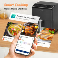 Dual Blaze Air Fryer 6.4L Top & Bottom Heating No Shaking Black