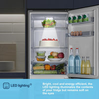 Freestanding Fridge Freezer 252L 50/50 No Frost LED Silver
