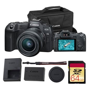 compare product Canon EOS R8 Mirrorless Camera with RF 24-50mm Lens (5803C012) Bundle