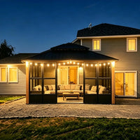 PURPLE LEAF Grey Sunroom Hardtop Built-in Lights