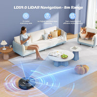 Robot Vacuum And Mop 5500Pa LiDAR Navigation 5 Maps Black
